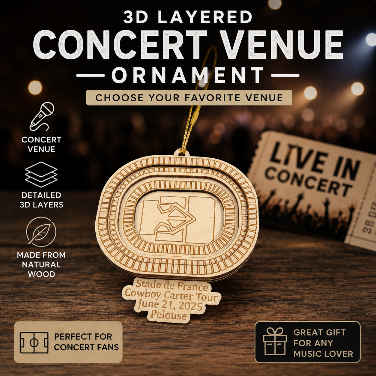 Concerts Venue 3D Ornament