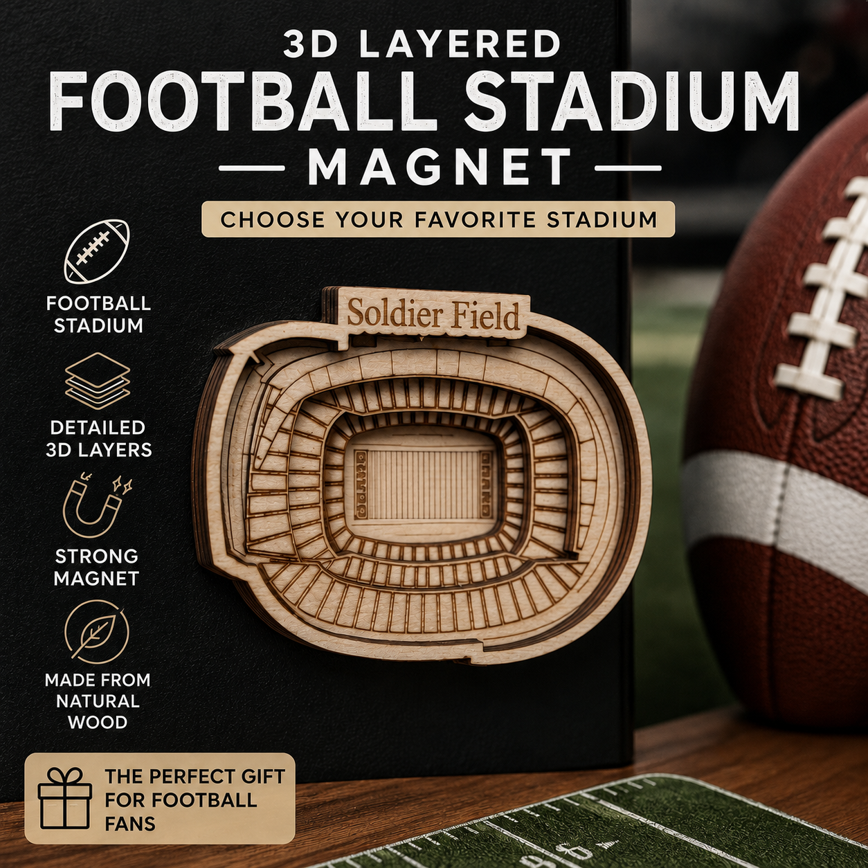 Professional Football Stadium 3D Magnet